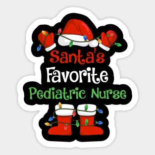 Santa's Favorite Pediatric Nurse Funny Christmas Pajamas Sticker